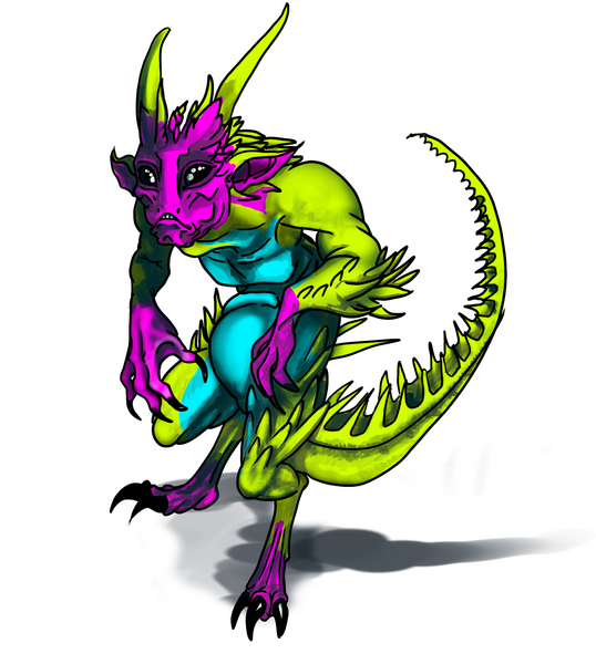 My favorite little Quasit from Baldur's Gate 3 - drawn in retro colors because I cannot let go of the 90's.